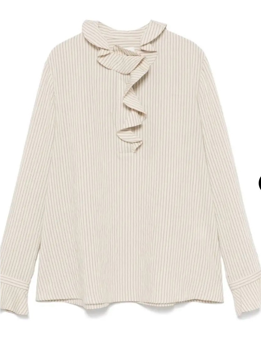 Claudie Pierlot Paris Striped Ruffle Popover Blouse